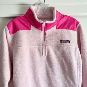 Vineyard Vines Fleece 1/4 Zip Shep Shirt Size L Pink Long Sleeve Pullover